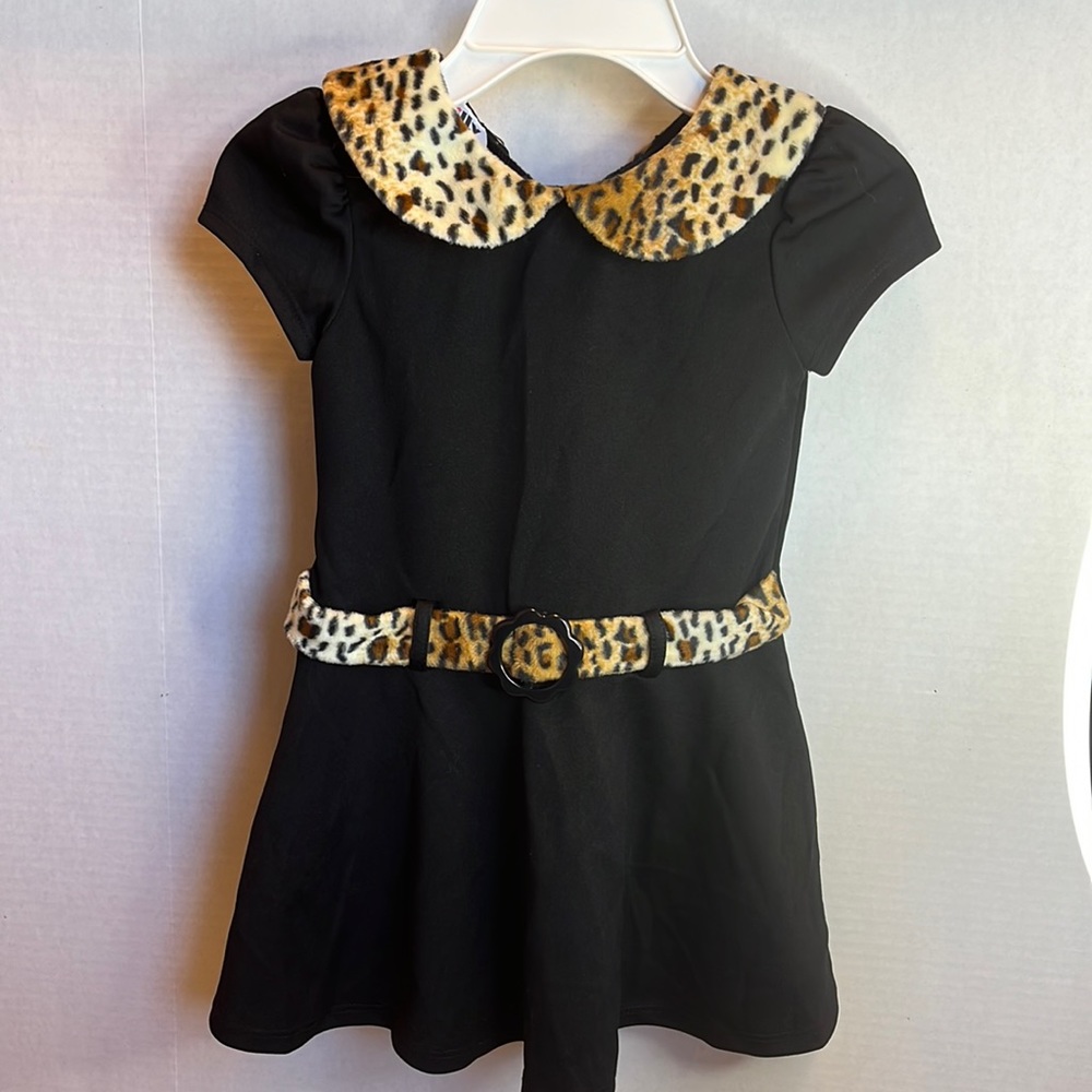 Black dress - animal trim